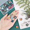 30pcs 10 color Platinum Plated Brass Glass Flat Round with Tree Jewelry Snap Buttons SNAP-SC0001-01-NR-3