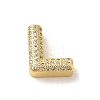 Brass Micro Pave Clear Cubic Zirconia Charms ZIRC-C009-01G-L-1