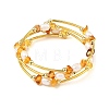 Nuggets Natural Amber and Pearl Wrap Cuff Bangles BJEW-JB14492-3