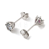 925 Sterling Silver Moissanite Rhinestone Stud Earrings EJEW-U042-05P-03-2