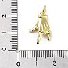 Rack Plating Palm Brass Micro Pave Cubic Zirconia Pendants KK-E102-18G-02-3