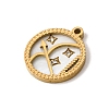 12 Constellations 304 Stainless Steel & Natural Shell & Rhinestone Pendants SA-CBAA9A2-06G-08-2