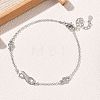 Brass Micro Pave Clear Cubic Zirconia Infinity Link Bracelets KK-CBA6980-27P-1