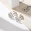 Rack Plating Brass Micro Pave Clear Cubic Zirconia Stud Earrings EJEW-K299-01P-U-2