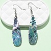 Brass Abalone Shell Dangle Earrings EJEW-C161-01A-5