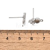 Brass Cubic Zirconia Stud Earrings Finding KK-Q048-15P-3