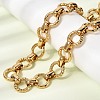 13MM 304 Stainless Steel Textured Round Ring Link Chain Necklaces NJEW-P349-01B-G-1
