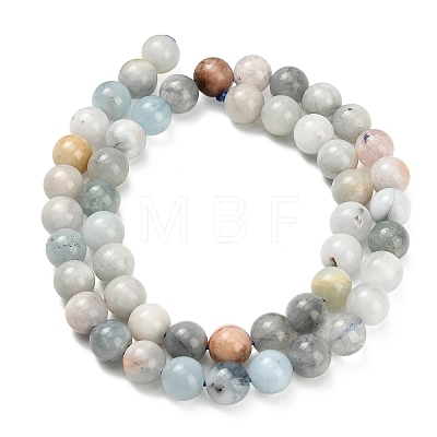 Natural Aquamarine Beads Strands G-F591-29A-8mm-03-1