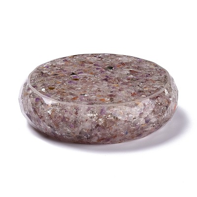 Resin with Natural Other Quartz Chip Stones Ashtray DJEW-F015-06E-1