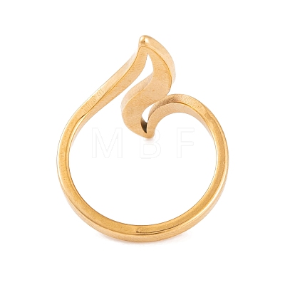 304 Stainless Steel Thin Curve Ring for Women RJEW-C086-26-G-1