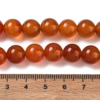 Round Natural Red Agate Bead Strands G-M257-10mm-26-1