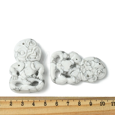 Natural Howlite Big Pendants G-G113-01C-1