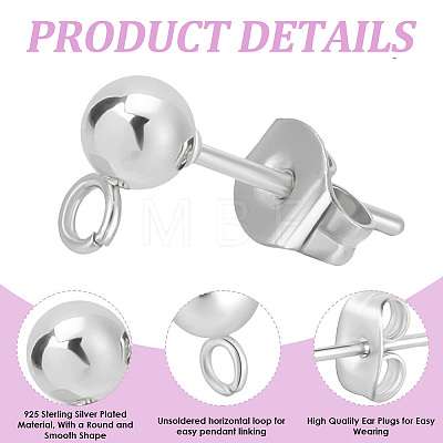 304 Stainless Steel Stud Earring Findings STAS-BBC0008-36C-1