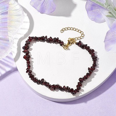 Natural Garnet Anklets AJEW-AN00592-11-1