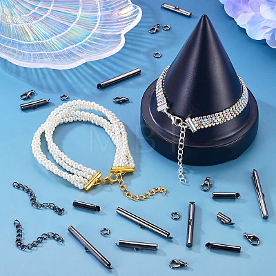 560Pcs 10 Styles Iron Slide On End Clasp Tubes DIY-TA0015-91-1