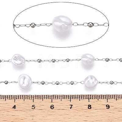 Handmade ABS Plastic Imitation Pearl Beads Chains CHS-T006-07P-1