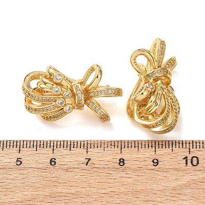 Brass Micro Pave Cubic Zirconia Twister Clasps KK-K422-11G-1