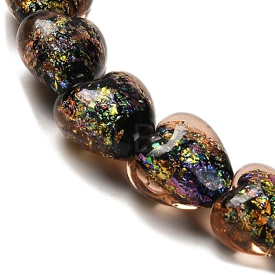 Handmade Dichroic Foil Glass Beads Strands DICH-U001-03B-1