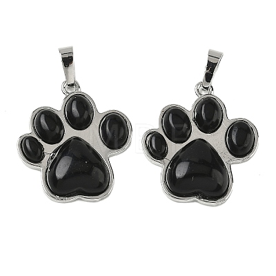 Natural Obsidian Pendants G-B194-02P-07-1