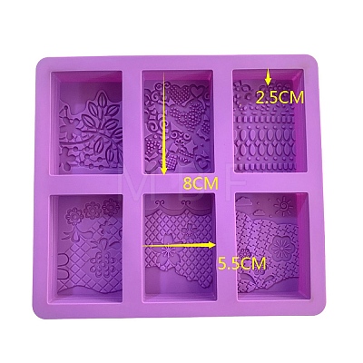 6 Cavities Food Grade Silicone Soap Molds PW-WG59488-01-1