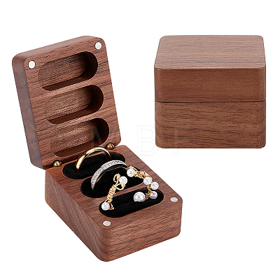 3 Slot Rectangle Wood Jewelry Storage Box CON-WH0092-20-1