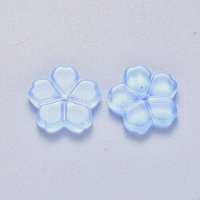 Transparent Single Face Spray Painted Glass Beads GLAA-S190-006B-01-1