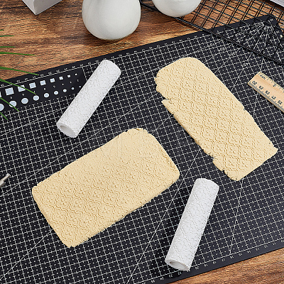 PLA Flower Pattern Clay Texture Roller FIND-WH0367-46-1