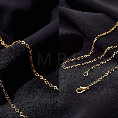 Brass Cable Chains Necklace Making MAK-PH0004-15-1