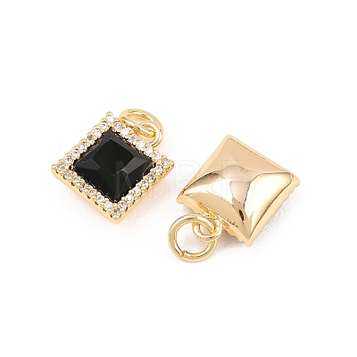 Brass Micro Pave Cubic Zirconia Pendants KK-H538-23B-G-1