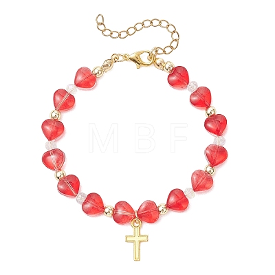 Alloy Cross Charm Bracelets BJEW-JB13490-1