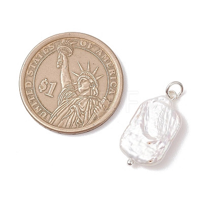 Natural Baroque Pearl Keshi Pearl Pendants PALLOY-JF04966-1