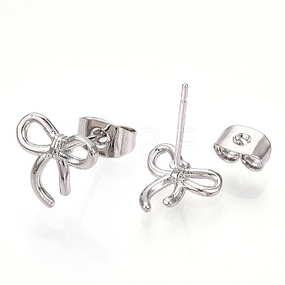 Brass Stud Earrings for Women EJEW-P275-01P-1