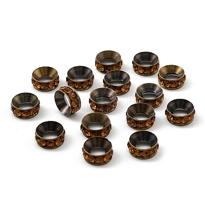 Brass Rhinestone Spacer Beads RB-A020-10mm-15AB-1
