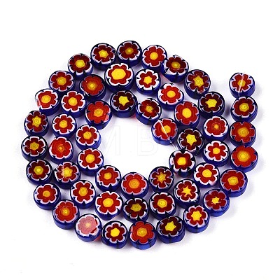 Handmade Millefiori Glass Beads Strands LAMP-N024-21-1