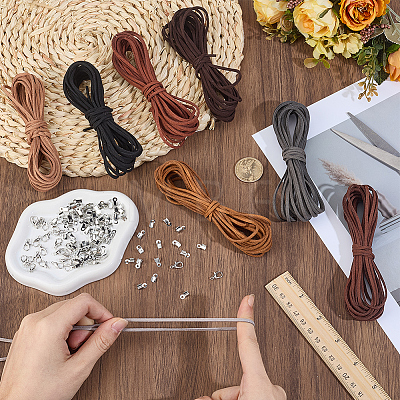 DIY Faux Suede Cord Bracelets & Necklace Making Kit DIY-CL0002-48-1