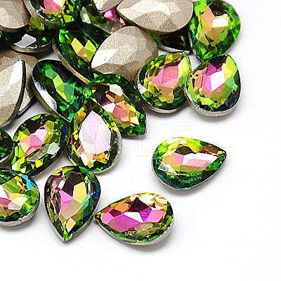 Glass Pointed Back Rhinestone Cabochons RGLA-A008-20x30mm-M-1