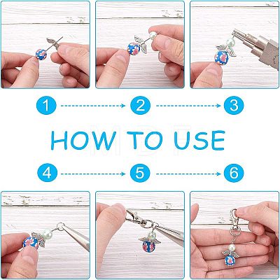 DIY Angel Theme Keychain Kits DIY-FH0001-22-1