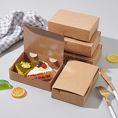 Disposable Kraft Paper Food Box CON-WH0084-36B-1