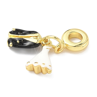 Brass Enamel European Dangle Charms KK-I355-23G-01-1