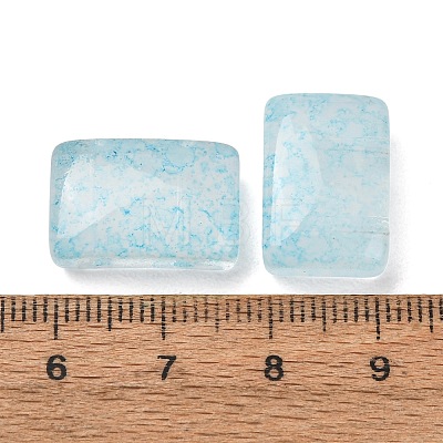 2-Hole Baking Paint Transparent Glass Beads GL-CBA5BF9-01A-1