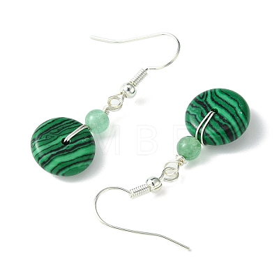 4 Pairs Natural Mixed Stone & Synthetic Cherry Quartz Glass & Synthetic Malachite Dangle Earrings for Women EJEW-TA00565-1