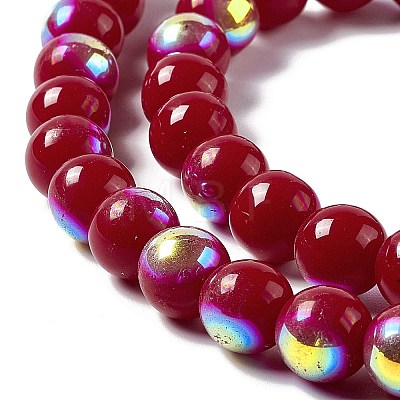 Spray Painted Glass Beads Strands GLAA-E038-03D-1