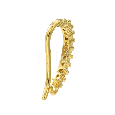 Rack Plating Brass Pave Cubic Zirconia Earring Hooks KK-O143-20G-1