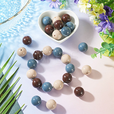 15Pcs 3 Colors Opaque Acrylic Beads SACR-TADJ0001-04-1