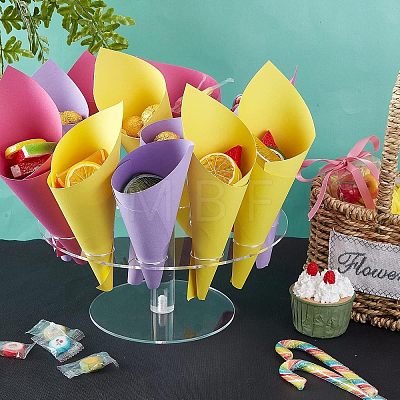 16-Hole Round Acrylic Ice Cream Cone Holder ODIS-WH0021-06-1