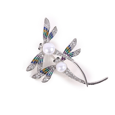 Dragonfly Alloy Rhinestone Brooch PW-WG859D6-01-1