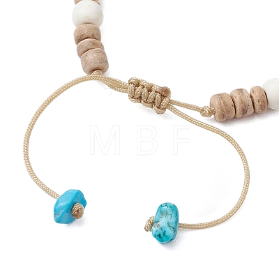 Ocean Theme Starfish Turtle Synthetic Turquoise & Coconut Braided Bead Bracelet Sets BJEW-JB11460-01-1