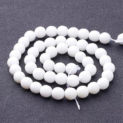 Synthetic White Agate Beads Strands G-D419-8mm-01-1
