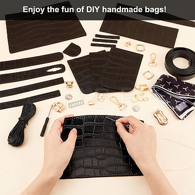 DIY Crocodile Pattern Shoulder Bags Making Kits DIY-WH0374-65A-1