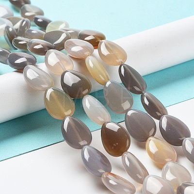 Natural Grey Agate Beads Strands G-L242-31-1